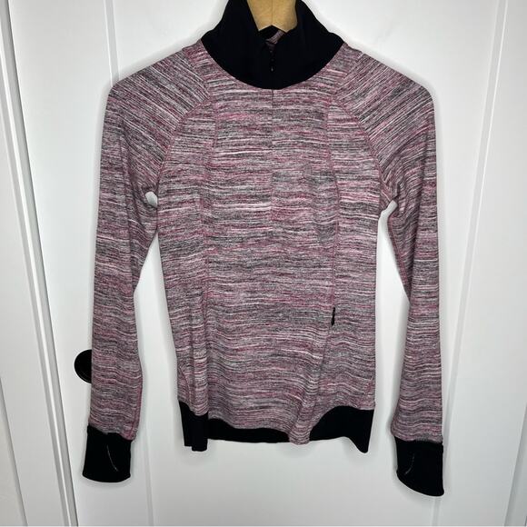 Lululemon Runderful 1/2 Zip Rulu Pullover Space Dye Camo Berry Rumble Size 4 - Picture 3 of 9